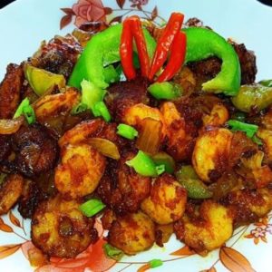 Fried Dry Prawns in Chili Sauce
