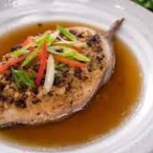 Steamed Full Croaker Fish in Black Bean Sauce