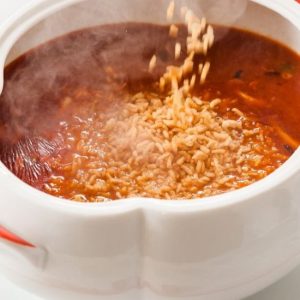 Shrimps in Tomato Sauce with Crispy Rice